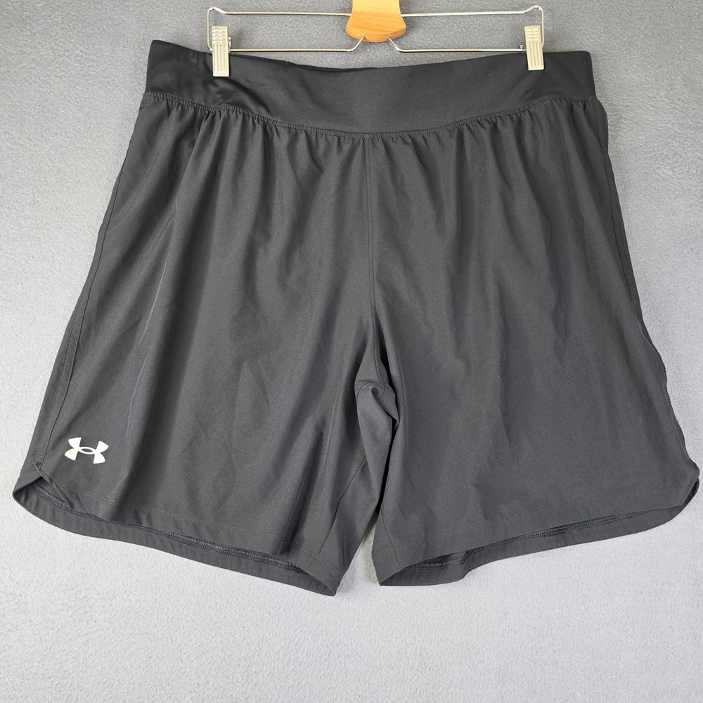 Under Armour Running Shorts Mens XXL Black Excellent Lined Perforated